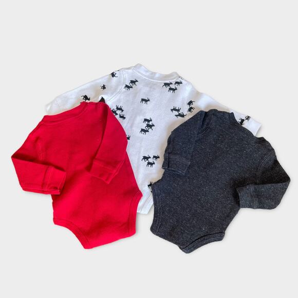 Carter’s Infant Baby 3-Set Long Sleeve Bodysuit Pocket Button Details 3mos - Picture 4 of 4